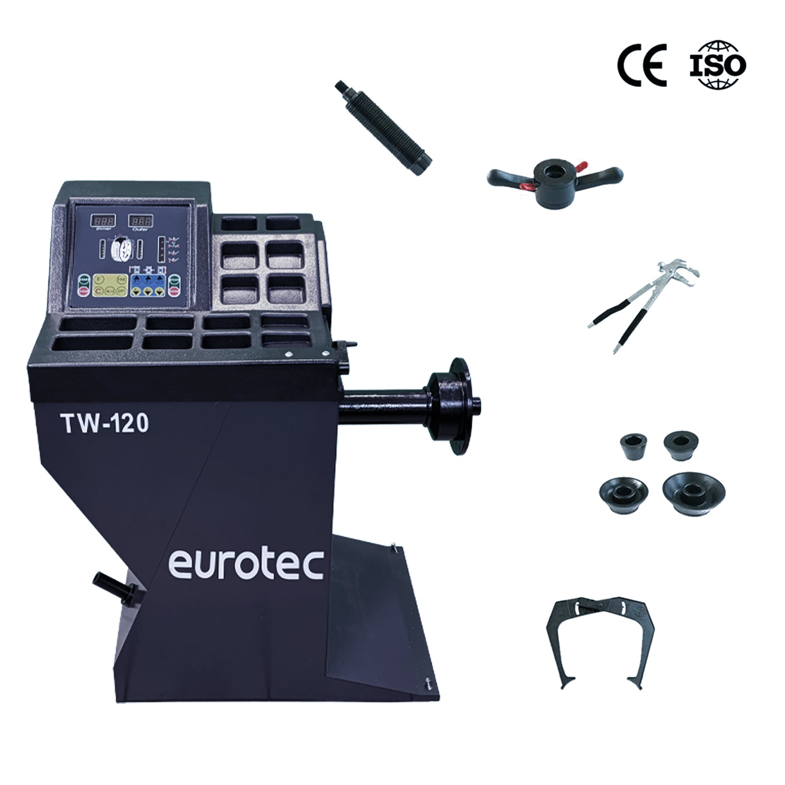 Eurotec TW-120 Radauswuchtmaschine · digital · 12–24 Zoll · inkl. Zubehör